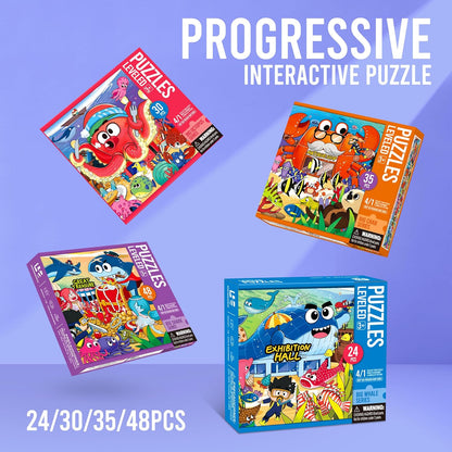 Puzzles for Kids Ages 3-8 Year Old,35pcs Jigsaw Puzzles for Toddlers & Children Ages 4-6，Educational Floor Puzzles with Storage Box for Gifts（Fire Engine）