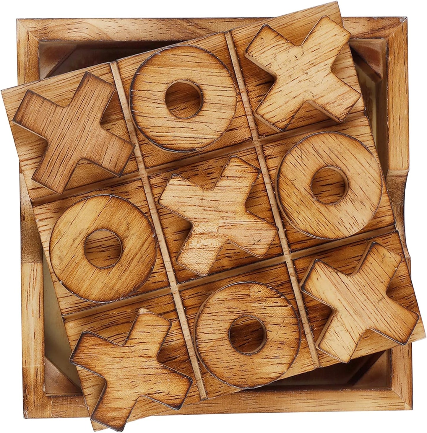 Glintoper Shut The Box & 4 in a Row Tables Game Set, Classic Wood Dice Game with Numbers & Line Up 4 Game for Kids Family, Living Room Rustic Coffee Table Decor, Travel Game Strategy Board Games