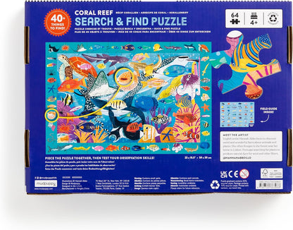 Mudpuppy Arctic Life Search & Find Puzzle, 64 Pieces, 23”x15.5” – For Kids Age 4-7 - Colorful Illustrations of Animals, Fish, Birds Living in the Arctic – Complete Puzzle to Find 40+ Hidden Images