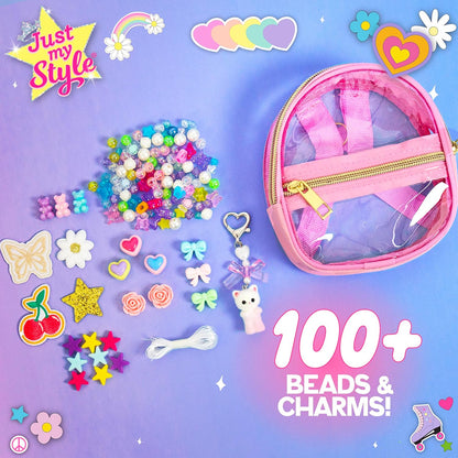 Just My Style Squishy Charms, Create 5 Squishy Bag Charms, Necklaces, Friendship Bracelets with Kawaii TPR Squishies in Pouches & Beads for Jewelry Making, Unique Jewelry Making Kit, Gifts for Girls