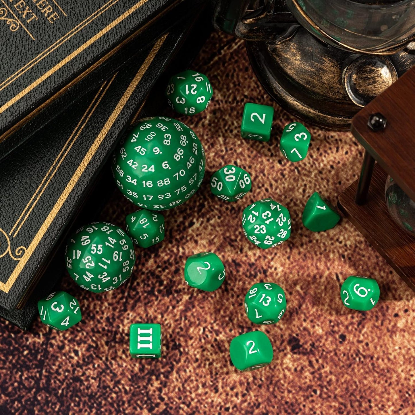 15 Pieces Complete Polyhedral DND Dice Set D3-D100 Spherical D&D Dice Set with Dragon Eye Dice Bag, D100 Dice for RPG Table Games(Black w/Purple Numbers)