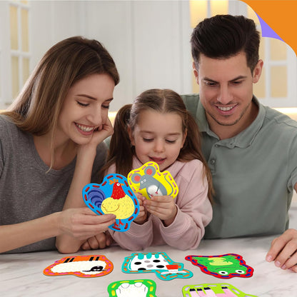 SpriteGru 9 Pieces Kids Lacing Cards, Double Sided Sewing Cards in 9 Vehicle Cards with 9 Colorful Laces, Imagination Development Lacing Toys Games for Children Educational and Learning Activity