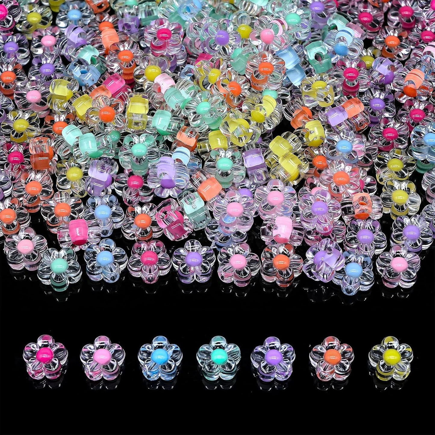 200g+ Candy Bulk Assorted Cute Kandi Beads for Jewelry Making, Bracelet Making Kit, Craft Supplies Charm Beads(Mixed II)