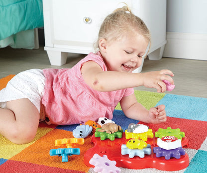 Learning Resources Barnyard Friends Build & Spin - Toddler Sensory Toys, Montessori Building Set, Preschool STEM, Busy Board Cogs and Gears for Kids, Fine Motor Skills, Gifts for Boys and Girls