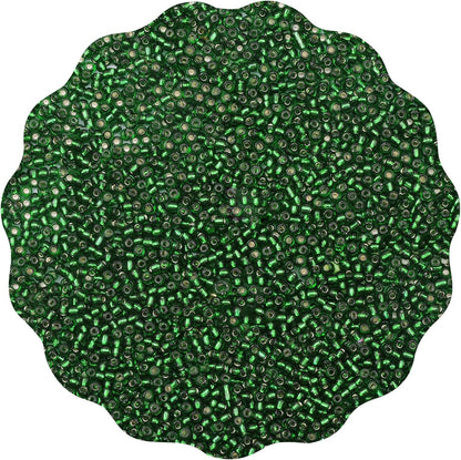 10100 Pcs Size 11/0 Glass Seed Beads, 2 mm Dark Green Small Mini Spacer Loose Pony Beads for Jewelry Making and DIY Crafts - Colors A