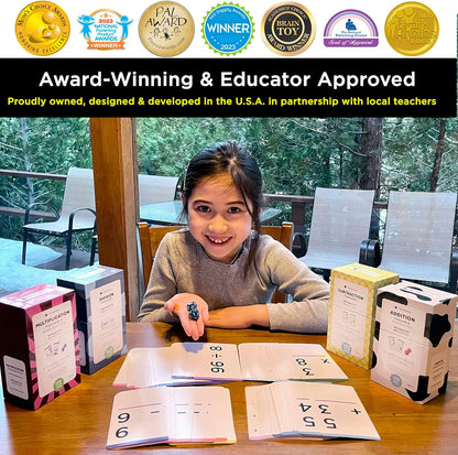 Award-Winning Math Flash Cards – 600 Addition, Subtraction, Multiplication & Division Facts – 2 Facts Per Card – 20 Games & Teaching Methods – Grades 1–6 – Classroom, Homeschool & Teacher-Approved