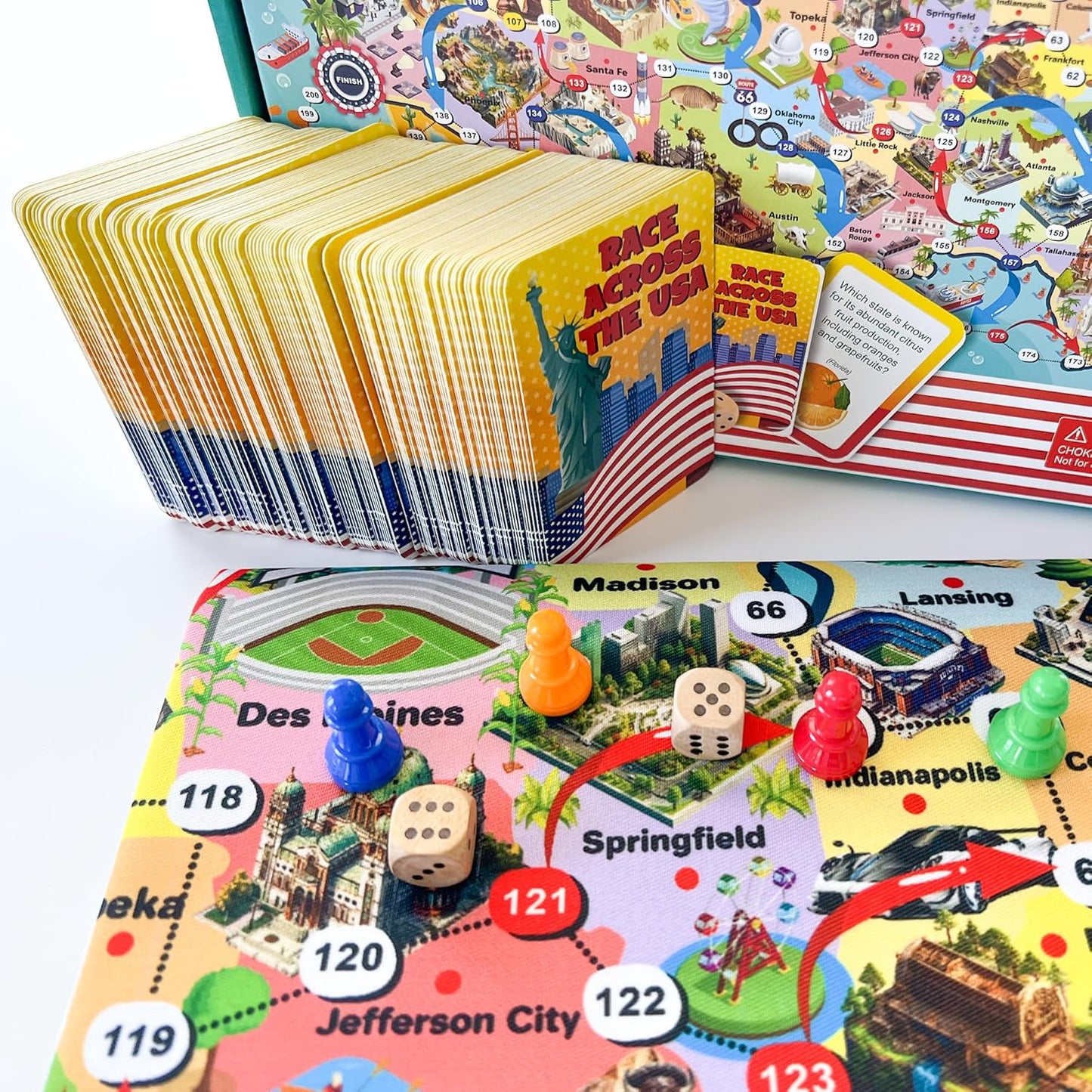 QUOKKA Board Games for Kids 8-12 - Family Games for Kids and Adults - Journey Across the World Card Game Ages 5-9 - Learn Capitals, Flags, Facts, and Map Locations with 195 World Map Cards