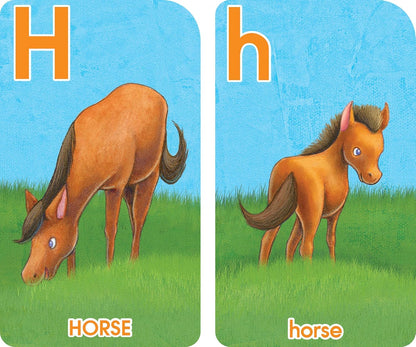 School Zone Get Ready Game Cards Go Fish & Memory Match Farm 2-Pack: 108 Flash Cards, Preschool, Kindergarten, Alphabet, Letters, Animals, Word-Picture Association, Matching, Memory, Ages 3+