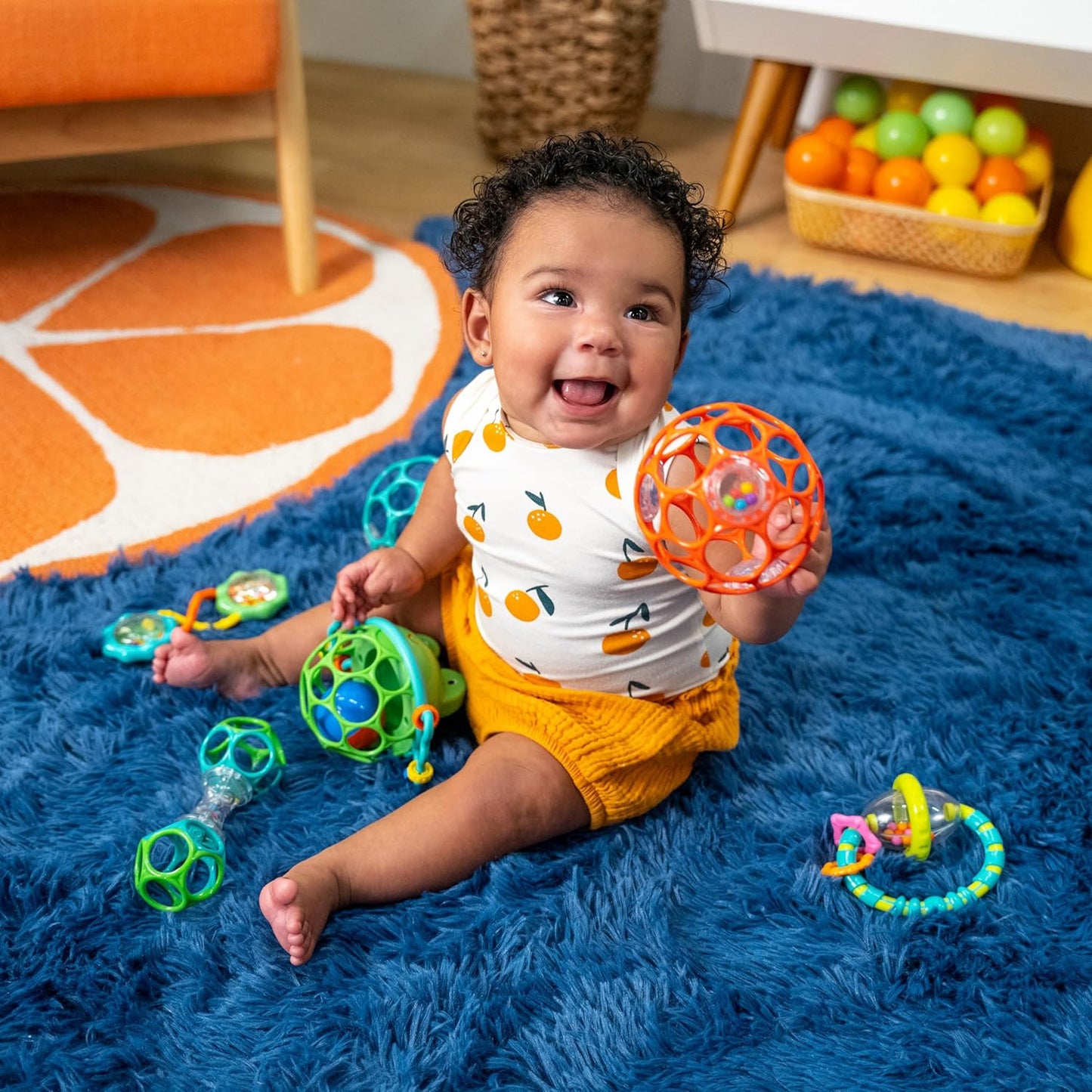 Bright Starts Soothers & Shakers 7pc Gift Set - BPA-Free Baby Rattles, Teethers and Stroller Toys, Unisex, Newborn+