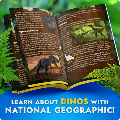 National Geographic Giant Dinosaur Egg Activity Kit – 15+ Dino Crafts, Painting Cars, Clay Models, Dig Brick, Stickers & Learning Guide, Dinosaur Science Toy for Boys & Girls