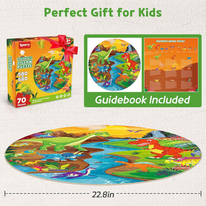 SYNARRY Solar System Floor Puzzles for Kids Ages 4-8, Large 70 Piece Jigsaw Puzzles for Kids Ages 4-6, Space Planet Astronaut Toys Puzzles, Preschool Learning Toys, Easter Basket Stuffers for Boy Girl