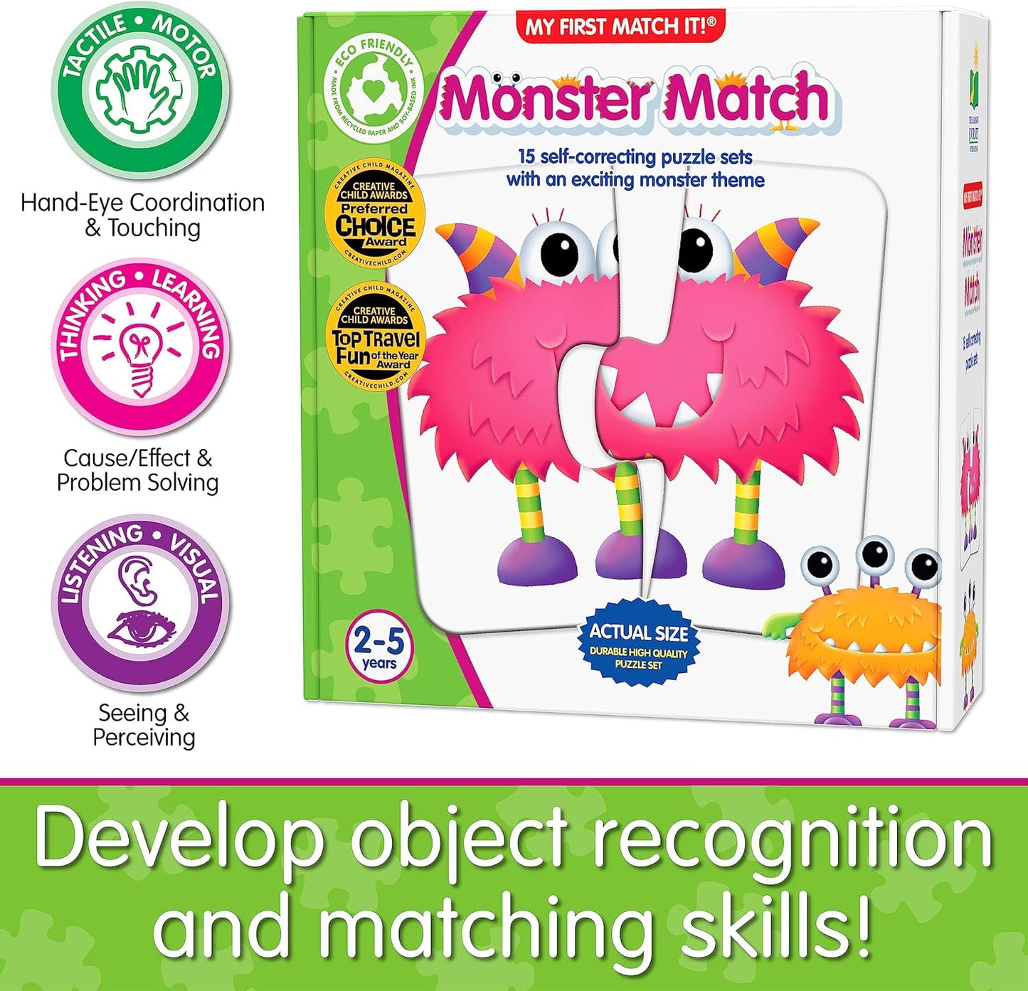 The Learning Journey: My First Match It - Dinosaurs - 2 Year Old Toys, Puzzles for Toddlers, Toddler Puzzle, Educational Toys for 2 Year Old - 15 Self-Correcting Matching Puzzles - Award Winning Toys