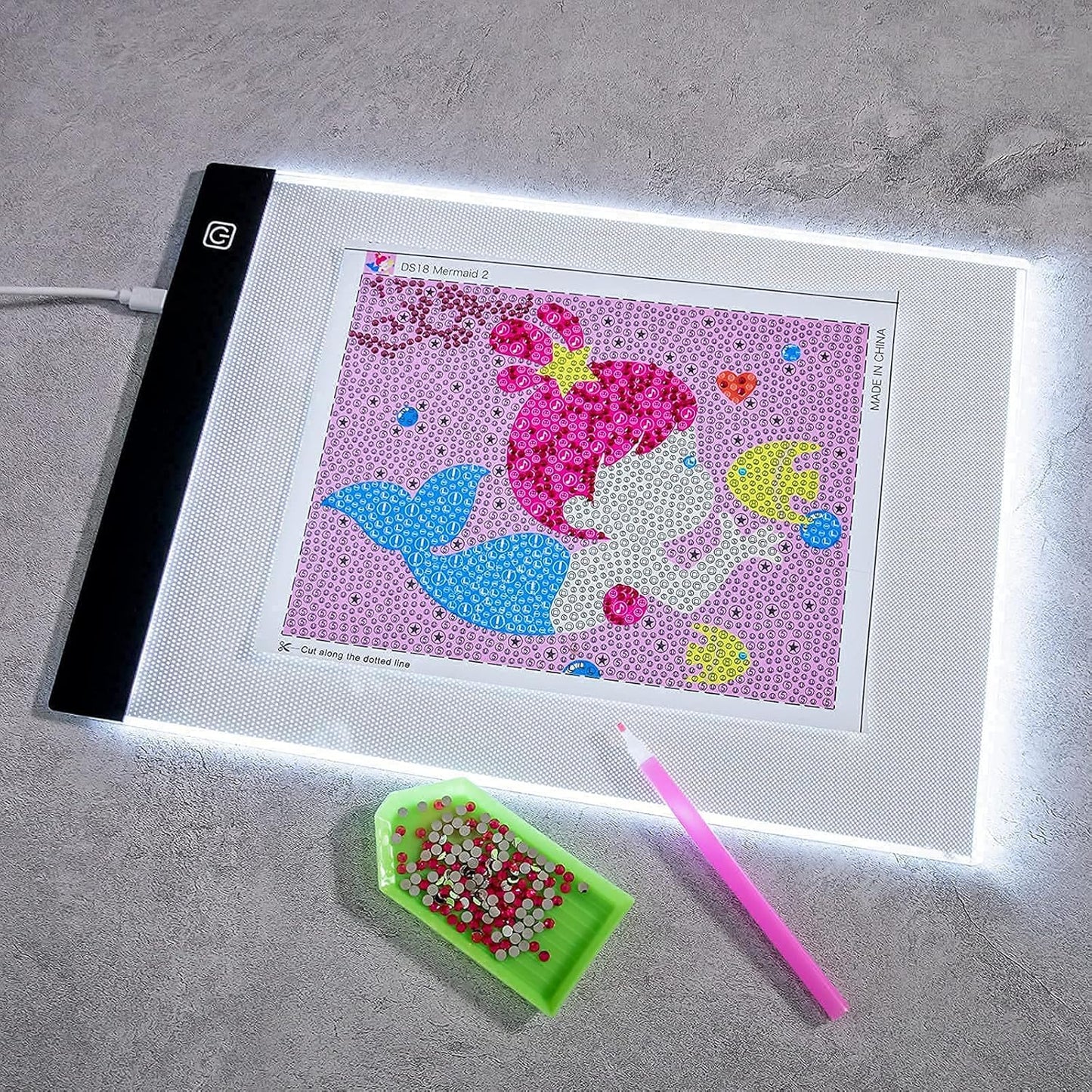Mini A5 LED Light Box for Drawing and Tracing,A5 Diamond Art Painting Light Board,LED Copy Board Light Tracing Box,Light Pad