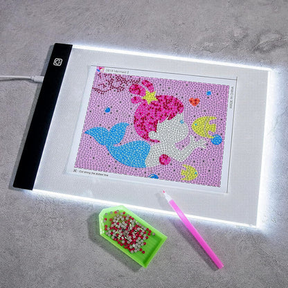 Mini A5 LED Light Box for Drawing and Tracing,A5 Diamond Art Painting Light Board,LED Copy Board Light Tracing Box,Light Pad