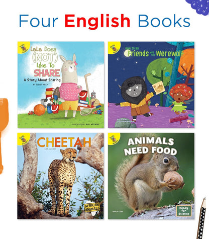 Summer Bridge Activities K-1 Bundle, Ages 5-6, Math, Reading Comprehension, Science, and Writing Summer Learning 1st Grade Workbooks, Sight Word Flash Cards, Children's Books, and Drawstring Bag