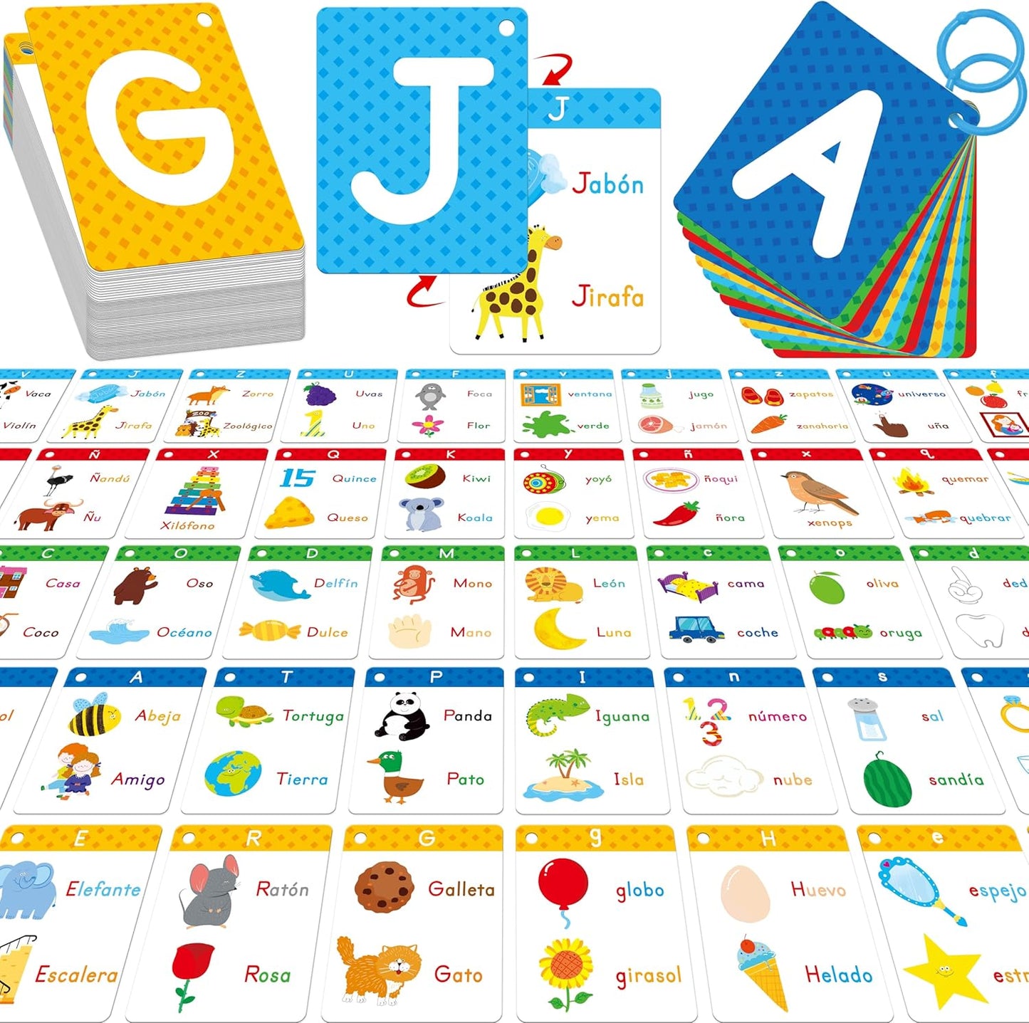 Alphabet Flash Cards, 52 Lowercase & Uppercase Letter Cards Jumbo Size Letter Sounds Flashcards Letter Recognition Learning for Kids, Toddlers, Classroom, Preschool, Kindergarten
