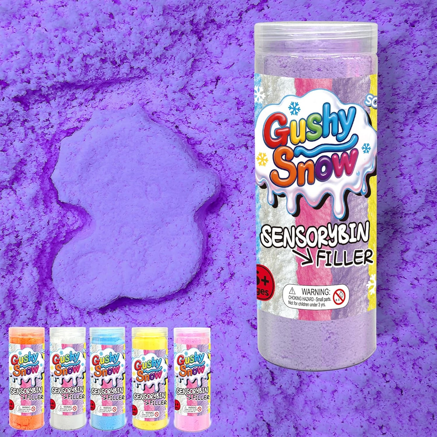 Sensory Bin Filler for Toddlers, Fake Snow Play Sand, Soft Latex Sensory Table Fillers for Classroom Learning, White Sensory Material for Indoor Sensory Play