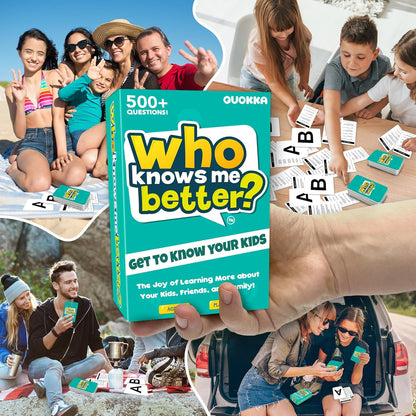 QUOKKA Board Games for Kids 8-12 and Family - Set of 4 Who Knows It Better? - 2000+ Questions Across Biology, Culture, STEM and Math - Educational Trivia Cards for Learning and Game Night