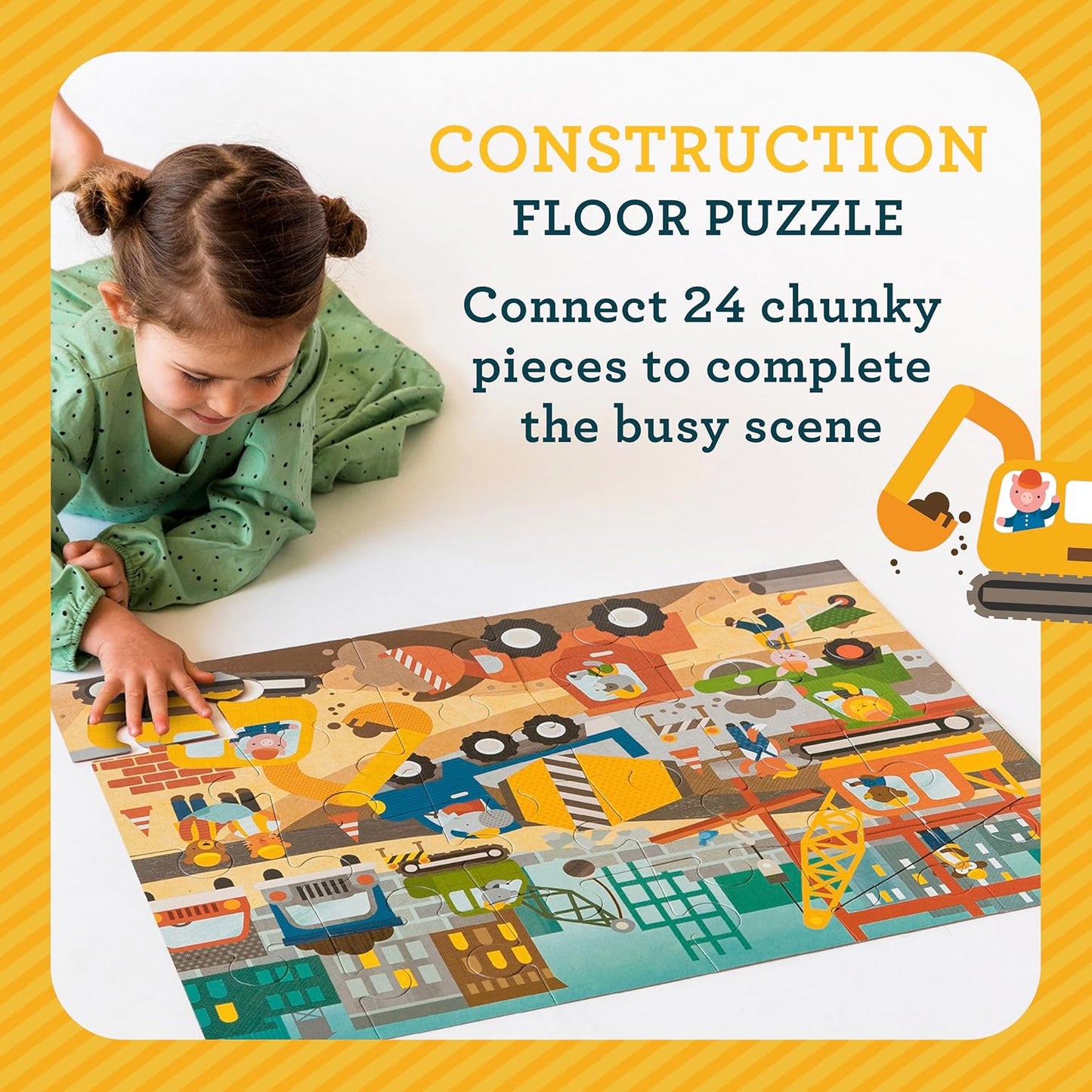 Petit Collage Floor Puzzle, Secret Garden, 24-Pieces – Large Puzzle for Kids, Completed Garden Puzzle Measures 18” x 24” – Makes a Great Gift Idea for Ages 3+