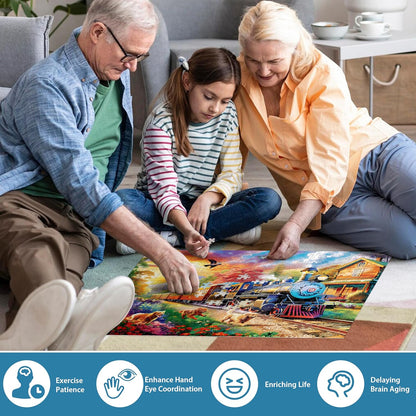 Jigsaw Puzzles for Adults 500 Pieces, Country Life Puzzle Interlock Perfectly Letter on Back No Dust, Challenging Puzzle Home Decor Birthday Party Gift Toy for Men Women Olders Seniors (21 x 15 in)