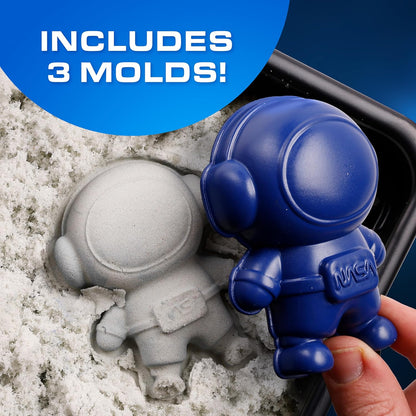 Blue Marble NASA Moon Sand Activity Kit – STEM Educational Sensory Bin Filler with 1.5 lbs Moon Sand, Play Tray, Space Molds, Astronaut Figure, Shovel, NASA Sticker, Activity Booklet & Learning Guide
