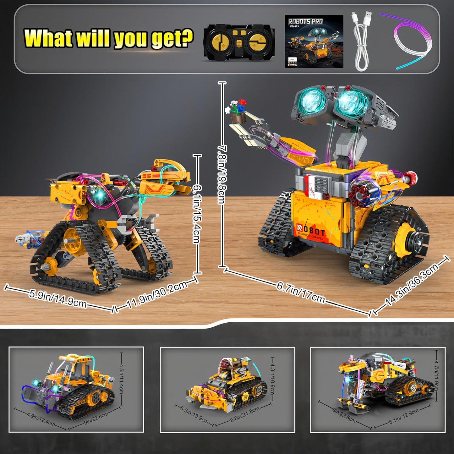Yerloa Robot Building Kit STEM Gifts for Ages 8-13 with App & Remote Control, 5 in 1 Building Set Coding Robotic Toys for Ages 6 7 8 9 10 11 12 Years Old Boy Girl Easter Birthday Gifts (673pcs)