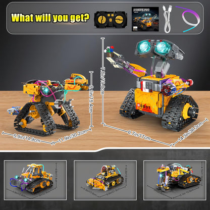 Yerloa Robot Building Kit STEM Gifts for Ages 8-13 with App & Remote Control, 5 in 1 Building Set Coding Robotic Toys for Ages 6 7 8 9 10 11 12 Years Old Boy Girl Easter Birthday Gifts (673pcs)