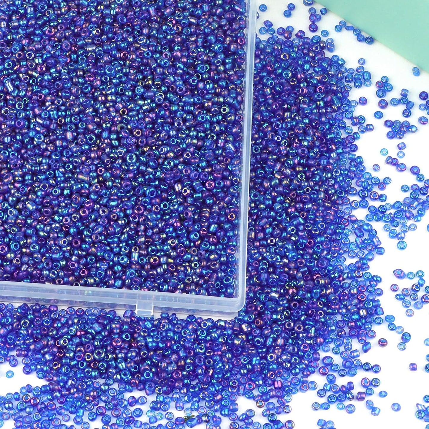 10100 Pcs Size 11/0 Glass Seed Beads, 2 mm Dark Green Small Mini Spacer Loose Pony Beads for Jewelry Making and DIY Crafts - Colors A