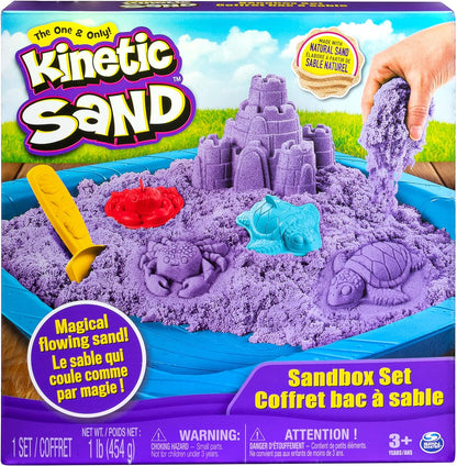 Kinetic Sand, Sandbox Playset with 1lb of Green and 3 Molds, for Ages 3 and up