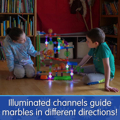 The Learning Journey: Techno Gears Marble Mania - Extreme Glo (200+ pcs) - Glow in The Dark Marble Run for Kids Ages 8-14 Years - Award Winning Toys