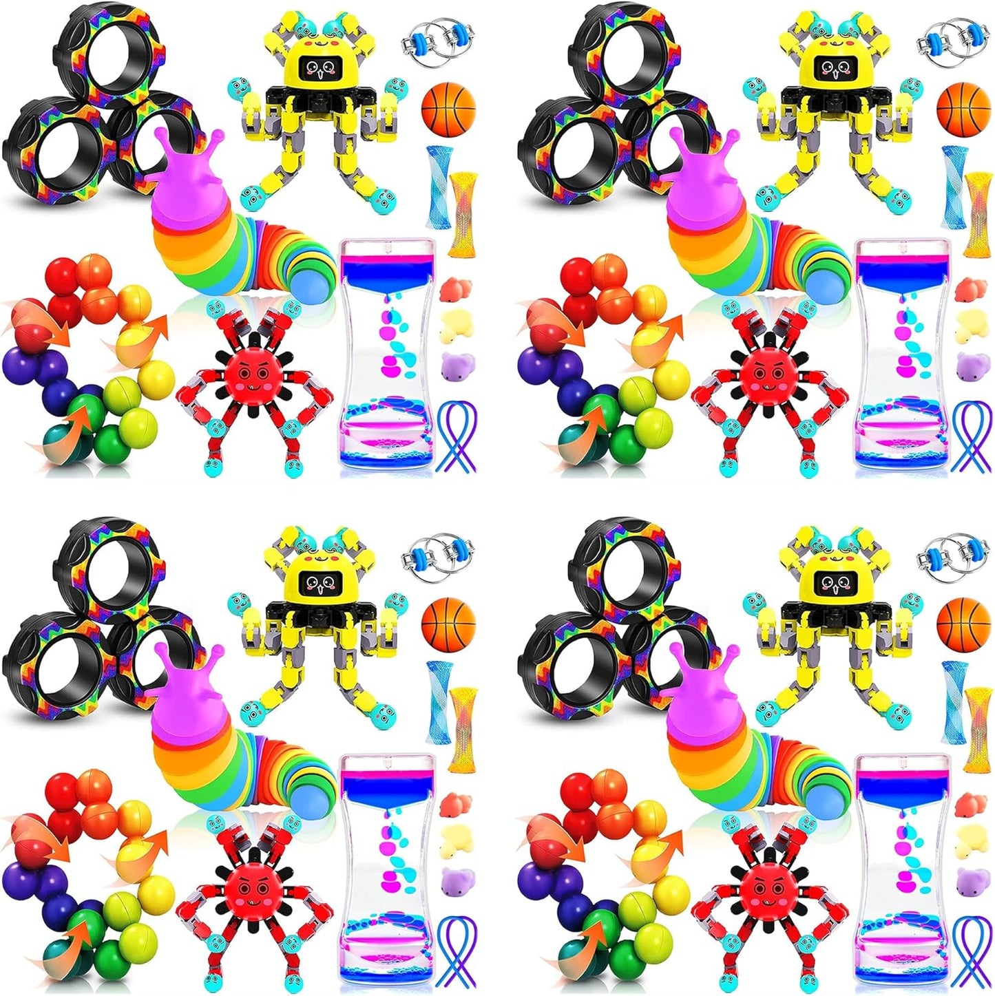 15Pack Fidget Toys Bulk for Adult Kids Age 5-7, 8-12, Sensory Autism Travel Must Have ADHD Autistic Figette Classroom Treasure Prize Box School Must Have Stress Anxiety Easter Basket Stuffers Gifts