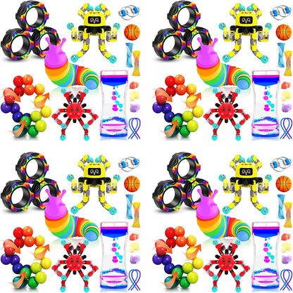 15Pack Fidget Toys Bulk for Adult Kids Age 5-7, 8-12, Sensory Autism Travel Must Have ADHD Autistic Figette Classroom Treasure Prize Box School Must Have Stress Anxiety Easter Basket Stuffers Gifts