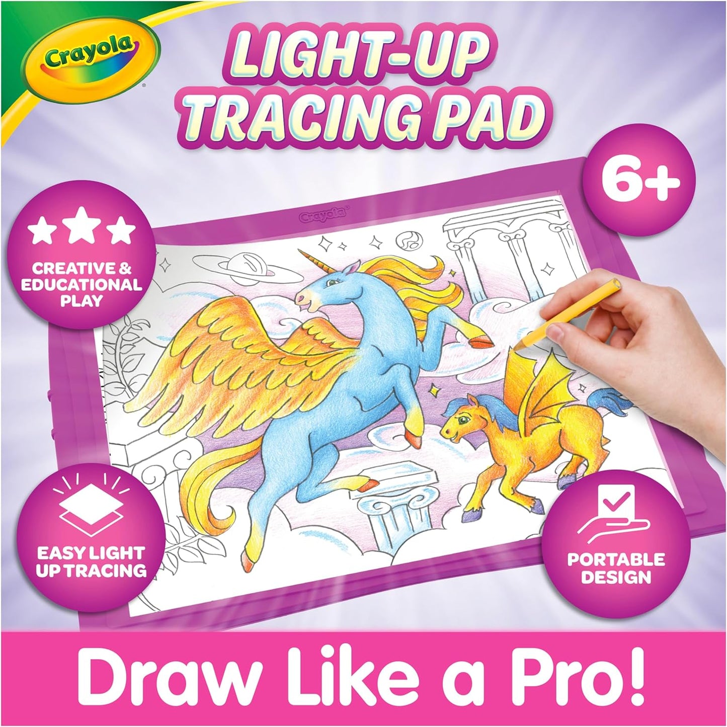 Crayola Light Up Tracing Pad - Blue, Drawing & Tracing Projector for Kids, Sketching Light Box Table, Toys for Kids, Gift for Girls & Boys, Ages 6+