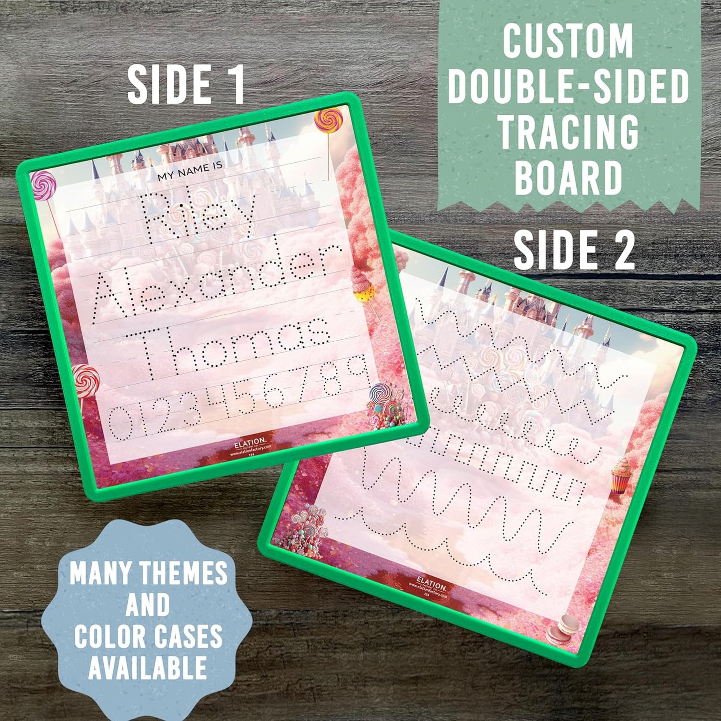 Kid's Name Tracing Board | Dry Erase Letter Tracing | Reusable Name Board | Alphabet Letters | Personalized | Candy Theme