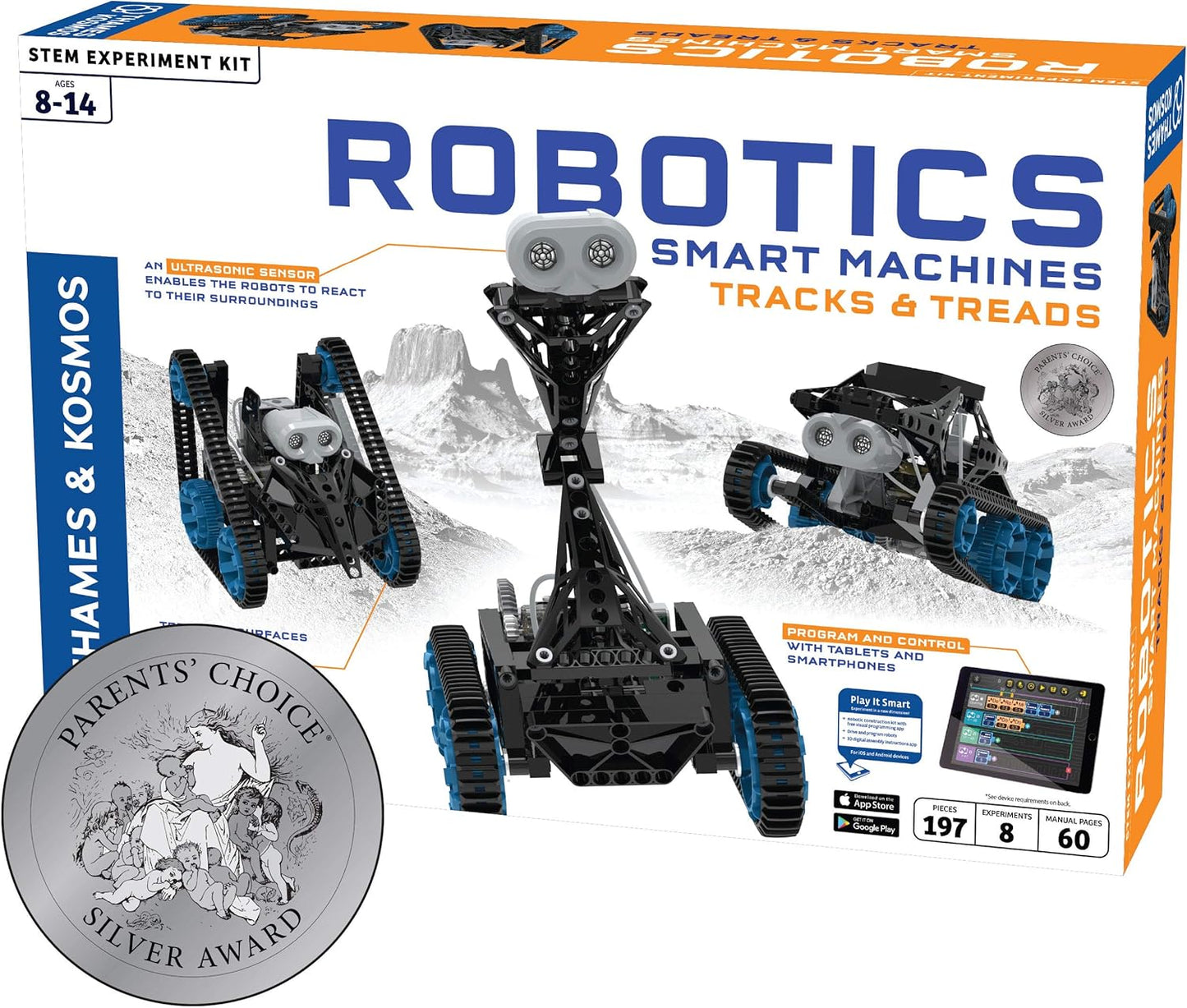 Thames & Kosmos | Robotics Smart Machines | Robotics for Kids 8 and up | STEM Kit builds 8 Robots | Full Color Manual to help with assembly | Requires tablet or smartphone | Parents' Choice Gold Award
