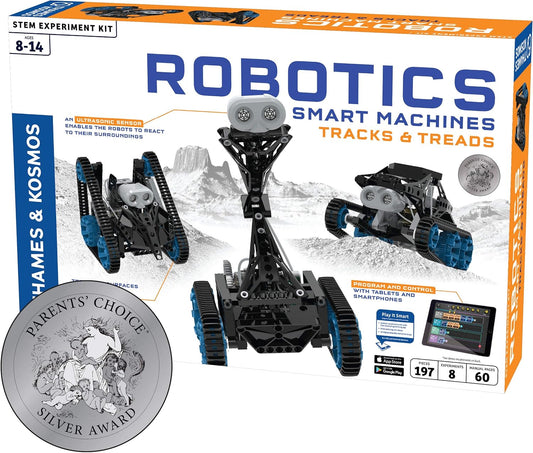 Thames & Kosmos | Robotics Smart Machines | Robotics for Kids 8 and up | STEM Kit builds 8 Robots | Full Color Manual to help with assembly | Requires tablet or smartphone | Parents' Choice Gold Award