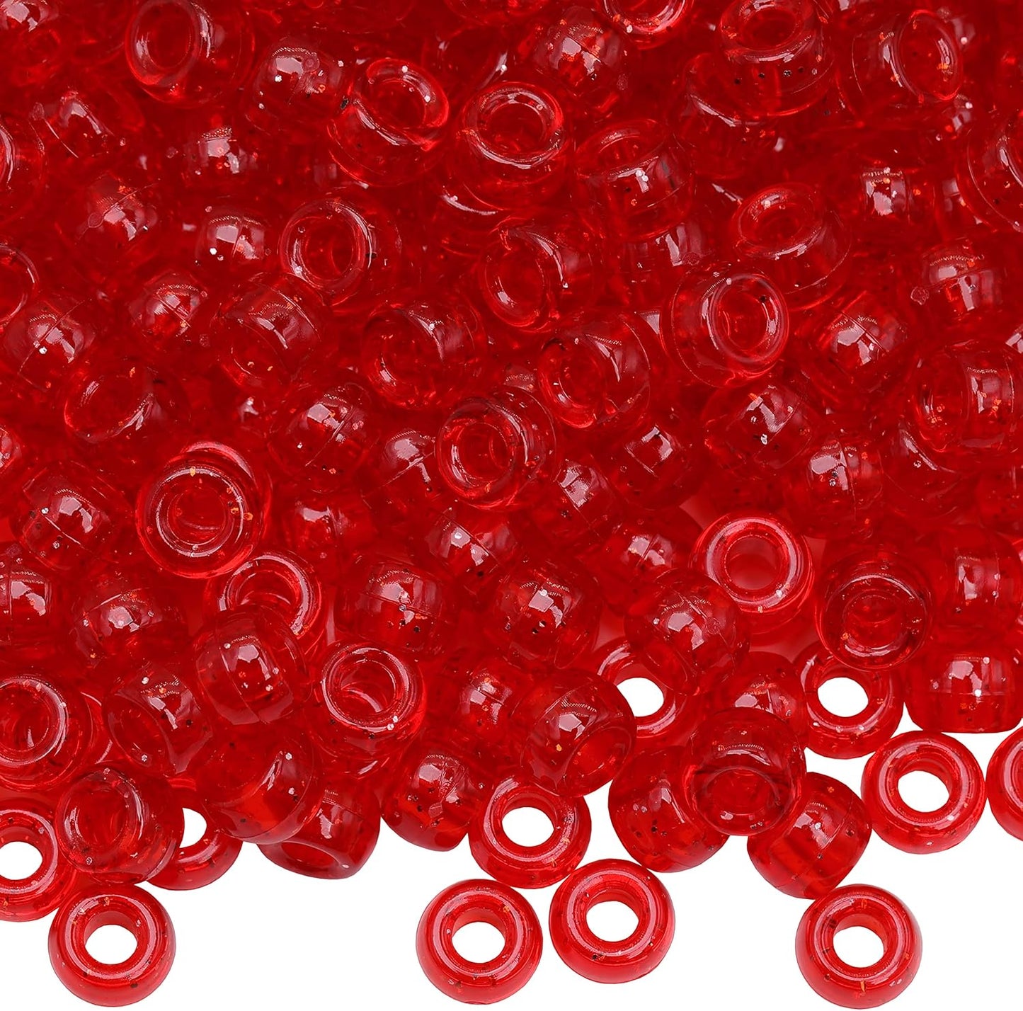 Auvoua 1000Pcs Pony Beads Bracelet 9mm Yellow Plastic Barrel Pony Beads for Necklace,Hair Beads for Braids,Key Chain,Jewelry Making (Yellow)