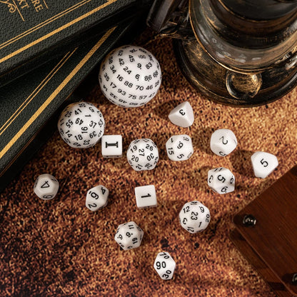15 Pieces Complete Polyhedral DND Dice Set D3-D100 Spherical D&D Dice Set with Dragon Eye Dice Bag, D100 Dice for RPG Table Games(Black w/Purple Numbers)