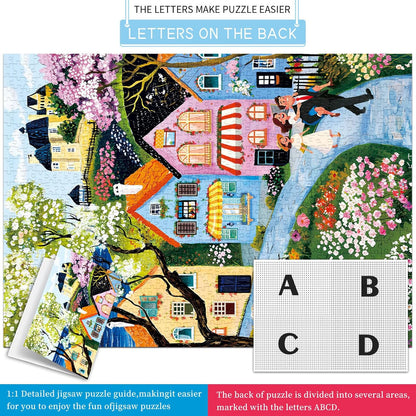 Puzzles for Adults 1000 Pieces,Seaview Campground Jigsaw Puzzle with 1:1 HD Poster, Perfect Interlocking No Dust, Stress Relief Ideal Gift for Family Games