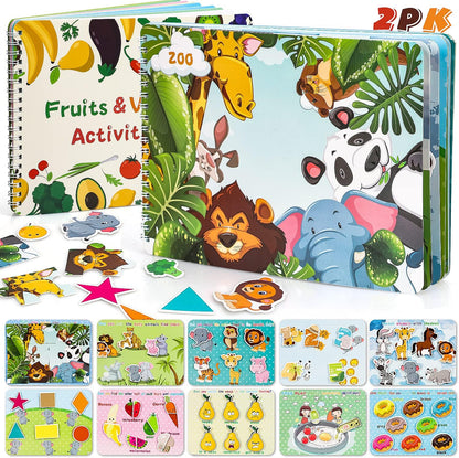 TOY Life Busy Book Preschool Learning Activities Toddler Busy Book with 32 Pages Autism Sensory Learning Materials Preschool Montessori Learning Toys for Kids 3+ Quiet Books for Boys and Girls