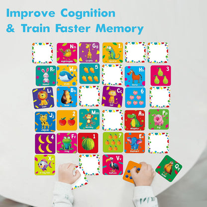 Hebayy 72 PCS Memory Matching Game, Real Animal Matching Cards for Toddlers 36 Pairs Memory Cards for Preschool 4 5 6 Years Old