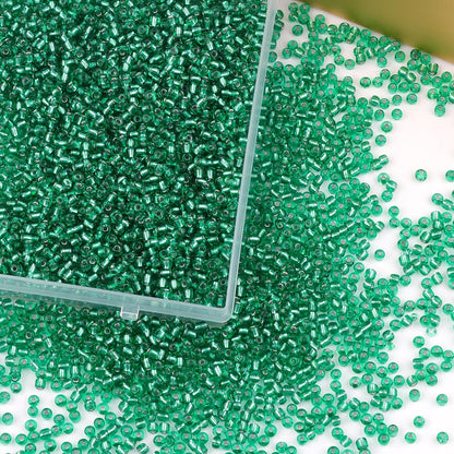 10100 Pcs Size 11/0 Glass Seed Beads, 2 mm Dark Green Small Mini Spacer Loose Pony Beads for Jewelry Making and DIY Crafts - Colors B