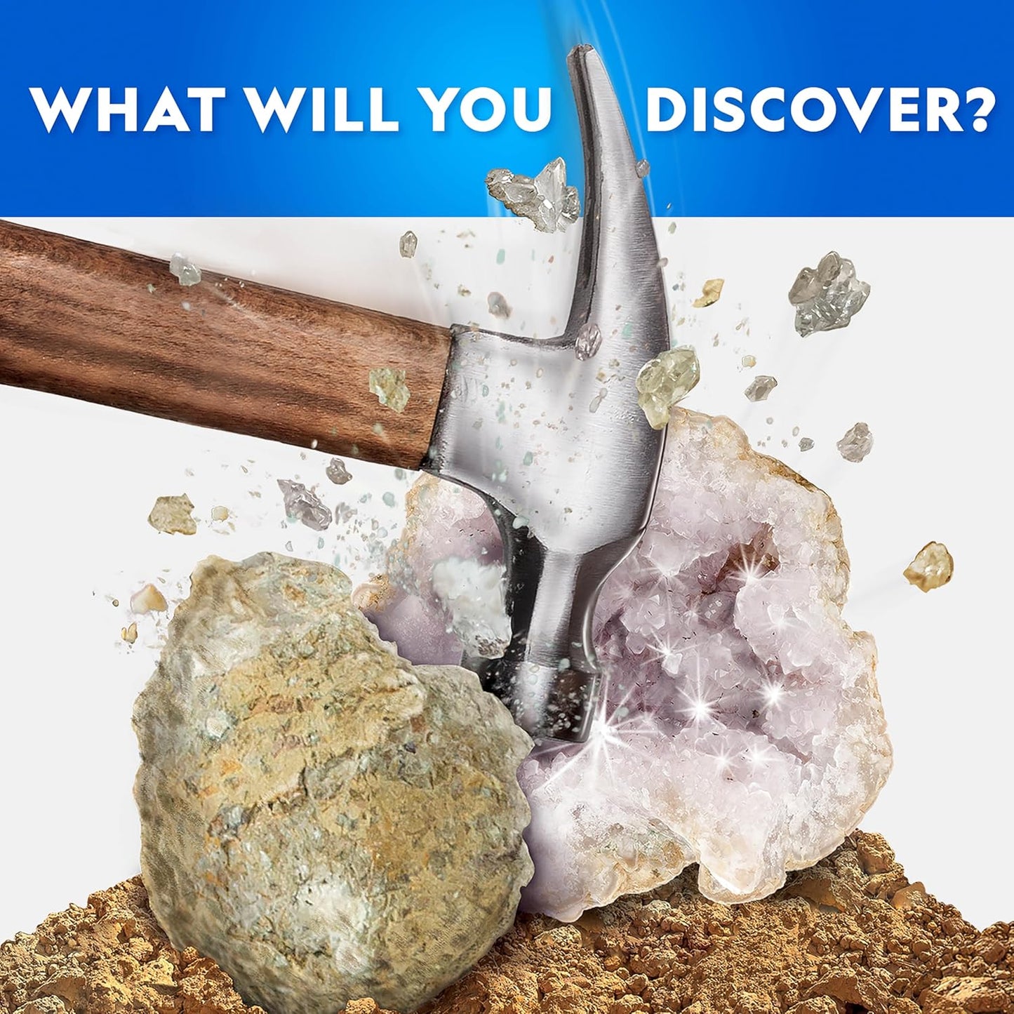 National Geographic Break Open 15 Premium Geodes Science Kit - Includes Goggles & 3 Display Stands - Great STEM Science Kit, Geology Gift for Kids, Break Your Own Geodes with Crystals