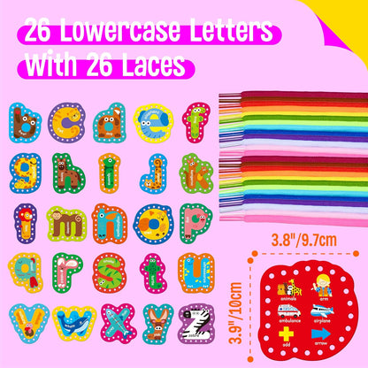 SpriteGru 9 Pieces Kids Lacing Cards, Double Sided Sewing Cards in 9 Vehicle Cards with 9 Colorful Laces, Imagination Development Lacing Toys Games for Children Educational and Learning Activity
