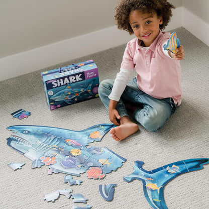 Peaceable Kingdom Giant Floor Puzzles with Uniquely Fun Shaped Pieces for Kids Ages 3+ Gifts for Boys and Girls - Racecar