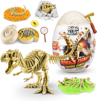 Robo Alive Mega Dino Fossil Find (T-Rex) by ZURU Dig and Discover, STEM, Excavate Prehistoric Fossils, Dinosaur Toys, Educational Toys, Great Science Kit Gift for Girls and Boys
