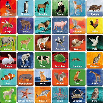 Hebayy 72 PCS Memory Matching Game, Real Animal Matching Cards for Toddlers 36 Pairs Memory Cards for Preschool 4 5 6 Years Old