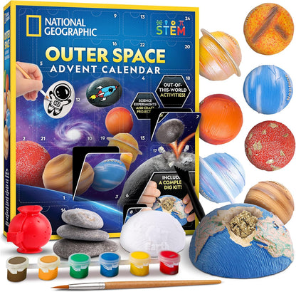 NATIONAL GEOGRAPHIC 2026 Science Kit & Rock Collection Advent Calendar – Jumbo Advent Calendar with 24 Days of Science Experiments, Gemstones & More for Kids, STEM Projects for Kids Ages 8-12