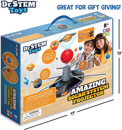 Dr. STEM Toys Solar System Projector Kit - Motorized Planet Model Set for Kids Ages 8-12 | Complete Educational Science Toy with 50+ Pieces | Home & Classroom Use