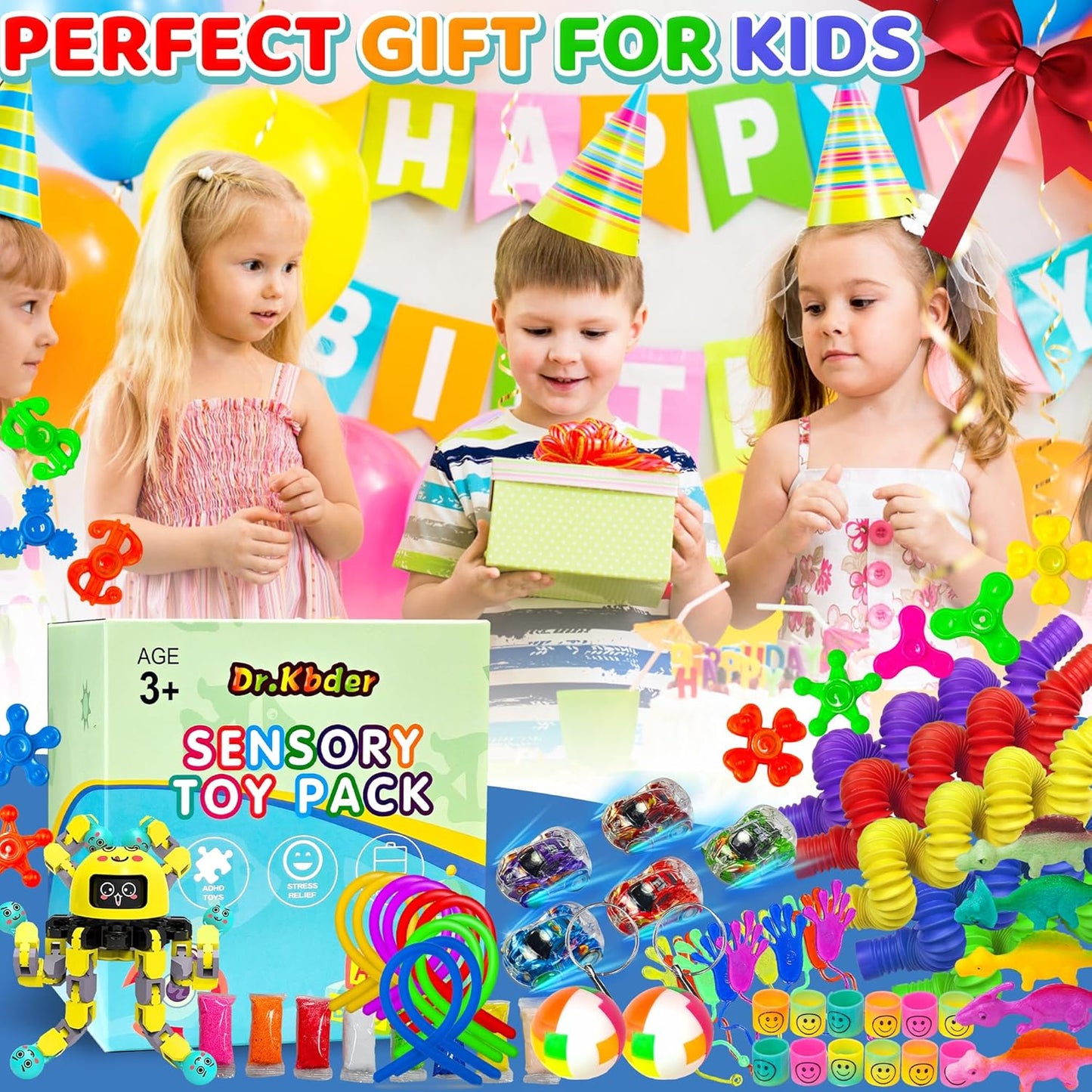 15Pack Fidget Toys Bulk for Adult Kids Age 5-7, 8-12, Sensory Autism Travel Must Have ADHD Autistic Figette Classroom Treasure Prize Box School Must Have Stress Anxiety Easter Basket Stuffers Gifts